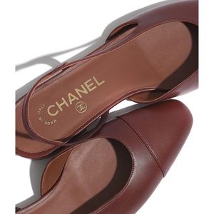 Chanel brown slingback flats 38.5 preowned